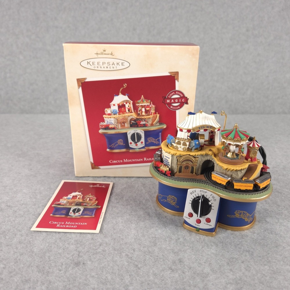 Circus Mountain Railroad 2002 Hallmark Keepsake Motion Lights Christmas Ornament